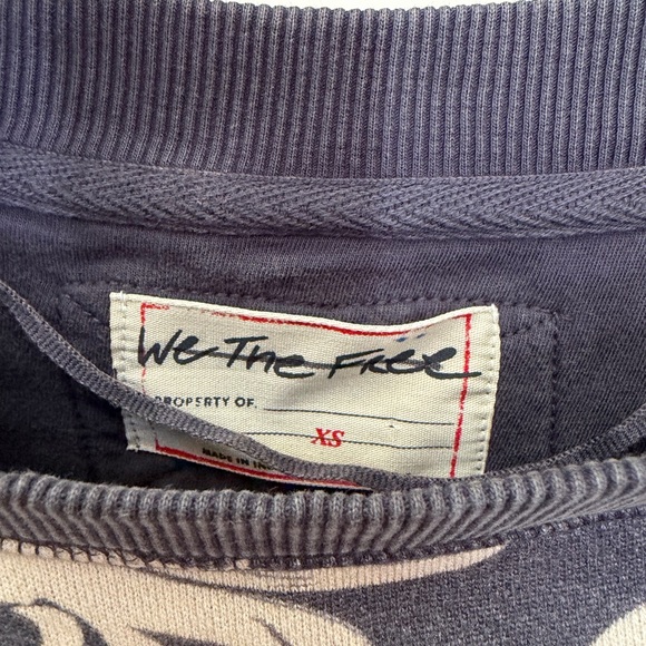 NWOT Free People Printed Bubble up Pullover sweatshirt - Picture 7 of 7